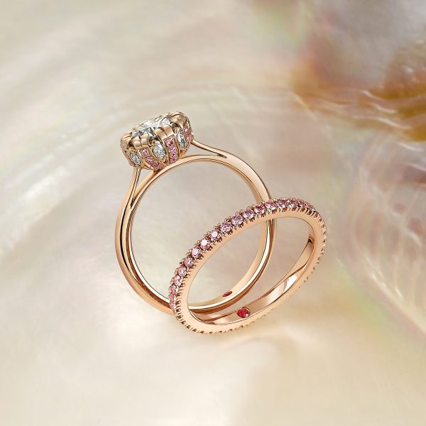 jewellery rings rose gold diamond ring with collet detail UJKFNEV