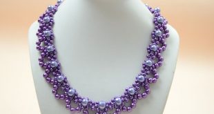 jewelry beads pandahall jewelry making tutorial video--how to bead a purple pearl lace RLDNSPK