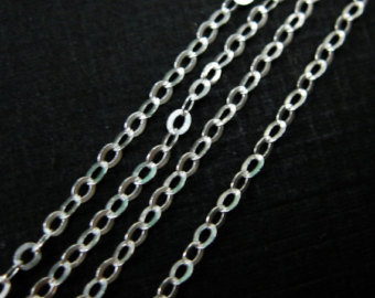 jewelry chain sterling silver chain, unfinished bulk chain, cable flat oval, cable chain- jewelry EKZFRIY