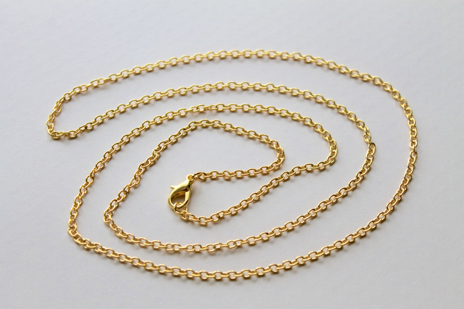 jewelry chain wholesale gold plated chains / finished cable link chains / lobster clasp FHEABZW
