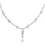 jewelry necklaces borrow jewelry - diamond pearl drop necklace | rental price - $200.00 HUDJIZS