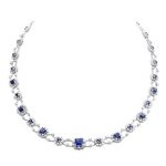 jewelry necklaces borrow jewelry: sapphire and diamond necklace | rental price - $990.00 NGTLTWF