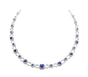 jewelry necklaces borrow jewelry: sapphire and diamond necklace | rental price - $990.00 NGTLTWF