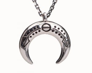 jewelry necklaces double horn necklace in sterling silver charm horns boho jewelry - fpe021 QSTOICX