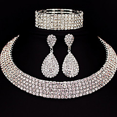 jewelry sets five row jewelry set rhinestone basic classic diy alloy square 1 necklace EXRDKIH