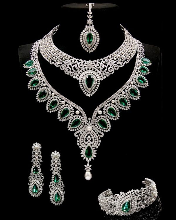 jewelry sets indian jewelry set, diamond and emerald jewelery JIWTNXX