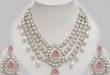 jewelry sets pink stone u0026 pearl studded indian jewelry set PQABMTJ