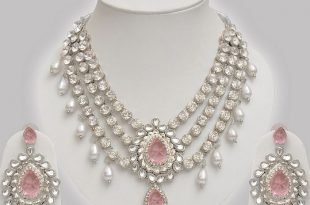 jewelry sets pink stone u0026 pearl studded indian jewelry set PQABMTJ