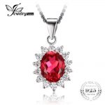 jewelrypalace 3.2ct oval red ruby pendant genuine 925 sterling silver  charms QSXSOAE