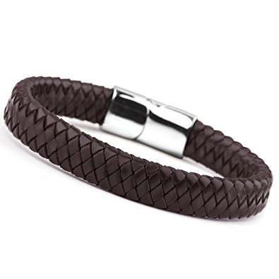 jstyle braided leather bracelets for men bangle bracelets fashion magnetic  clasp OYESFTP