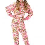 kids pajamas kids pink camouflage micro polar fleece onesie footie pajamas OYPSKQE