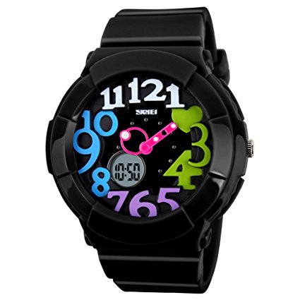 kids watches boys watch digital watch, analog watches colorful numbers watch CJLZOAB