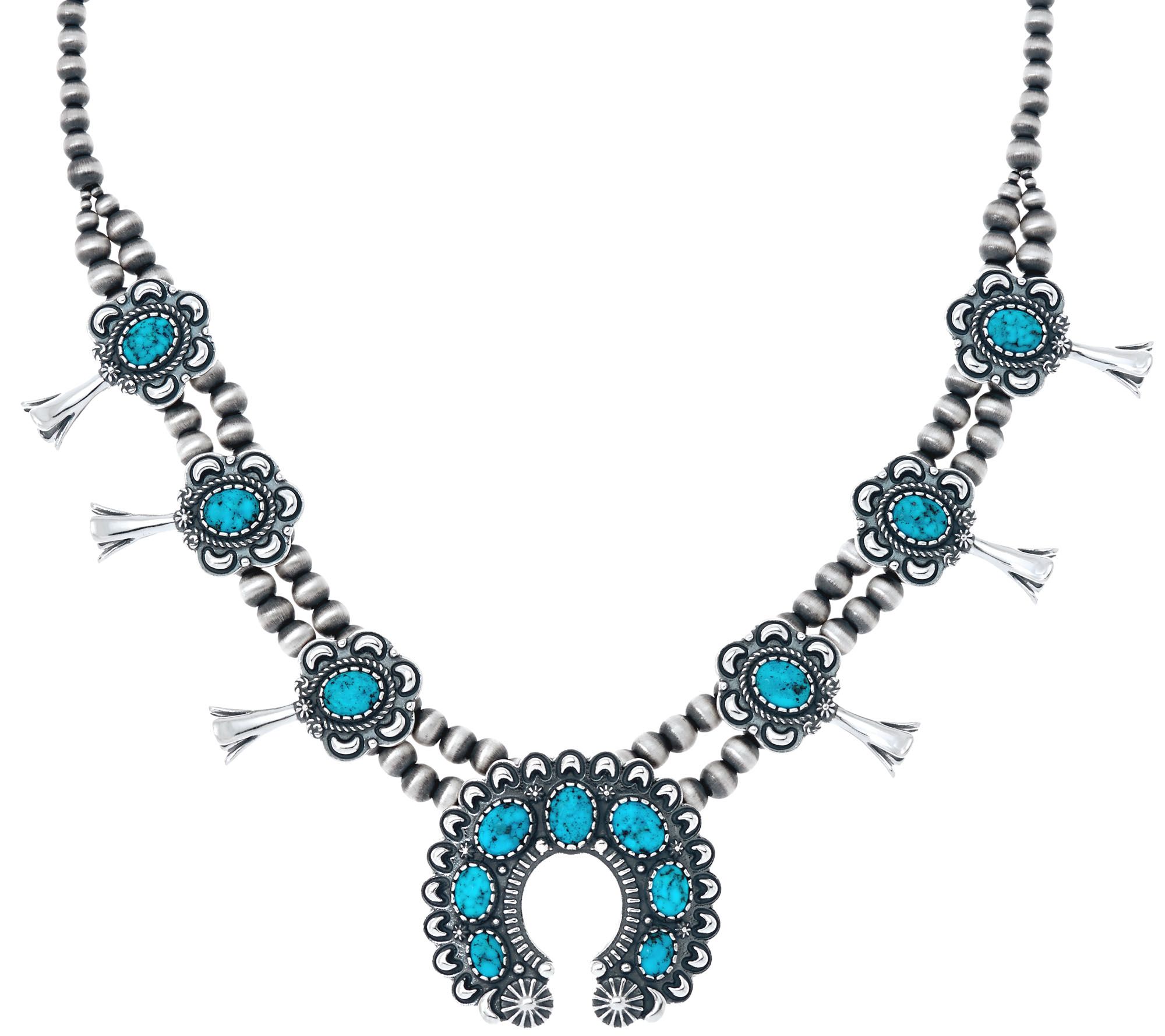 kingman spiderweb turquoise necklace by american west - page 1 - qvc.com NEWNUEK