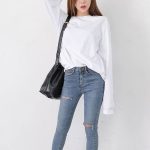 korean fashion new tastes tee and skinny jeans BFJTOKQ