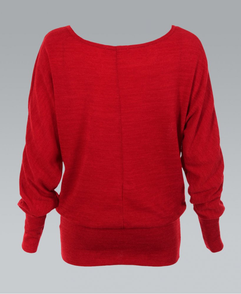 krisp oversize batwing sequin knit red jumper VLQHHMO