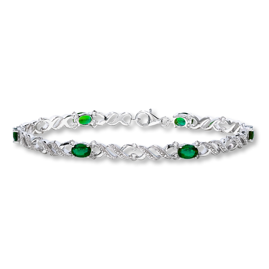 lab-created emerald bracelet sterling silver JIYWIQH