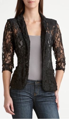 lace jacket laced blazer jacket...just perfect to dress up jeans, a simple top KWTDXRM