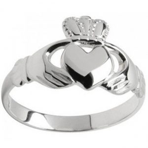 ladies 10k/14k/18k white gold claddagh ring QKMDEGX