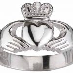 ladies 14k white gold silver claddagh ring FINOCBR