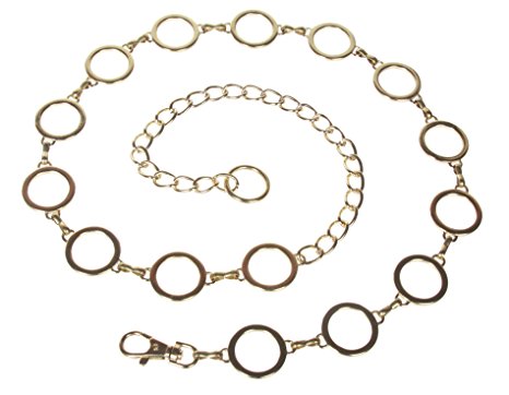ladies metal circle chain belt, gold | o/s - 39 end to end QIJGUJL