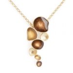 ladies necklace gold brown pendant, ladies necklaces, wholesale fashion jewelry charm,  unique pendant ZEQRWCL