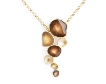 ladies necklace gold brown pendant, ladies necklaces, wholesale fashion jewelry charm,  unique pendant ZEQRWCL