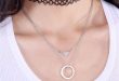 ladies necklace new design 10pcs/lot bohemian womens ladies charm silver double layer chain EAHMXJV