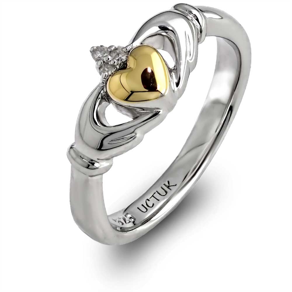 ladies silver claddagh ring uls-6169 CXTXFTJ