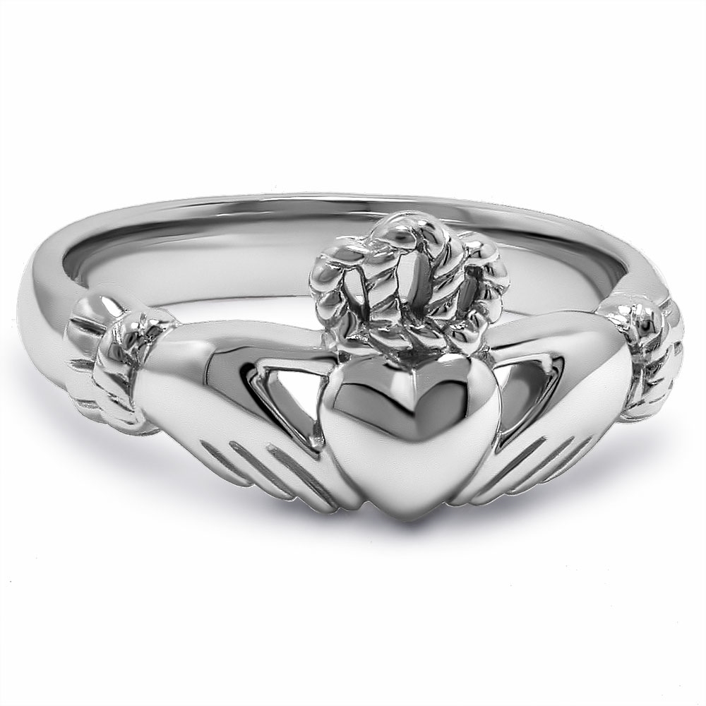 ladies silver claddagh ring uls-6334 ZTFULAJ