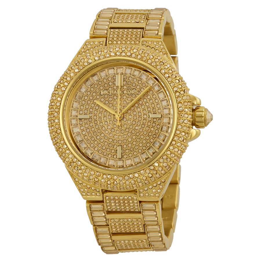 ladies watches michael kors camille crystal encrusted gold ion-plated ladies watch mk5720  ... XHHKANF