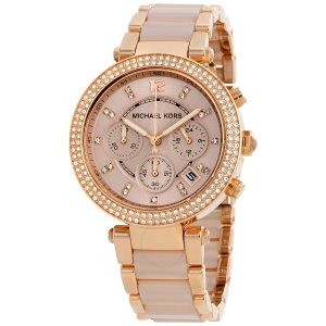 ladies watches michael kors parker blush dial ladies watch mk5896 ... ENMMXNL