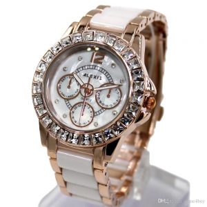 ladies watches new women ladies watch deluxe crystal water resist white dial ladies XNHJLTN