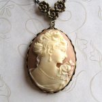 lady cameo necklace long chain vintage style by botanicalbird looooove it! IKNSWXN