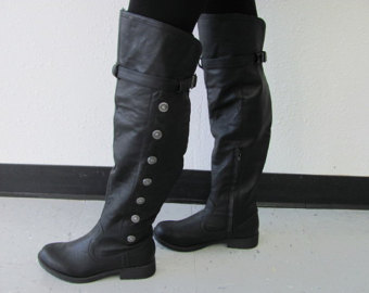 landon steampunk boots, renaissance boots, steampunk boots, knee high boots,  victorian boots POUMUKA