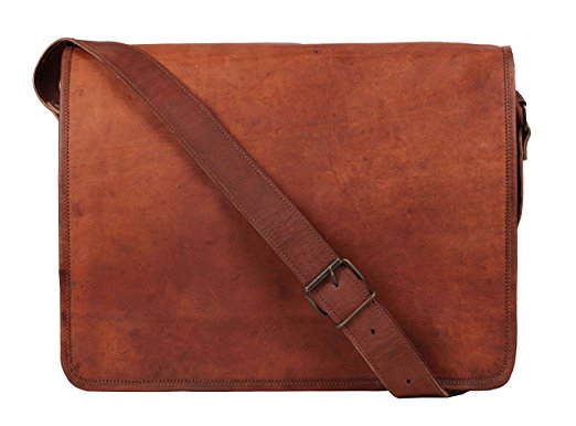 laptop messenger bags for men 15 inch genuine leather handmade vintage rustic crossbody messenger courier  satchel bag gift MZDJLKS