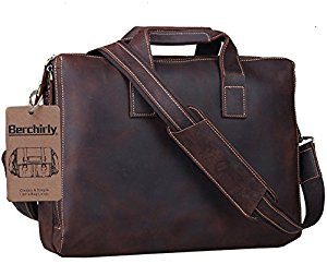 laptop messenger bags for men leather briefcase,berchirly menu0027s premium retro laptop messenger bag  carrying handbag tote for men NVEKAKP