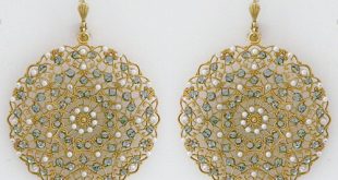 large round filigree vintage earrings with pearls LQRANKP