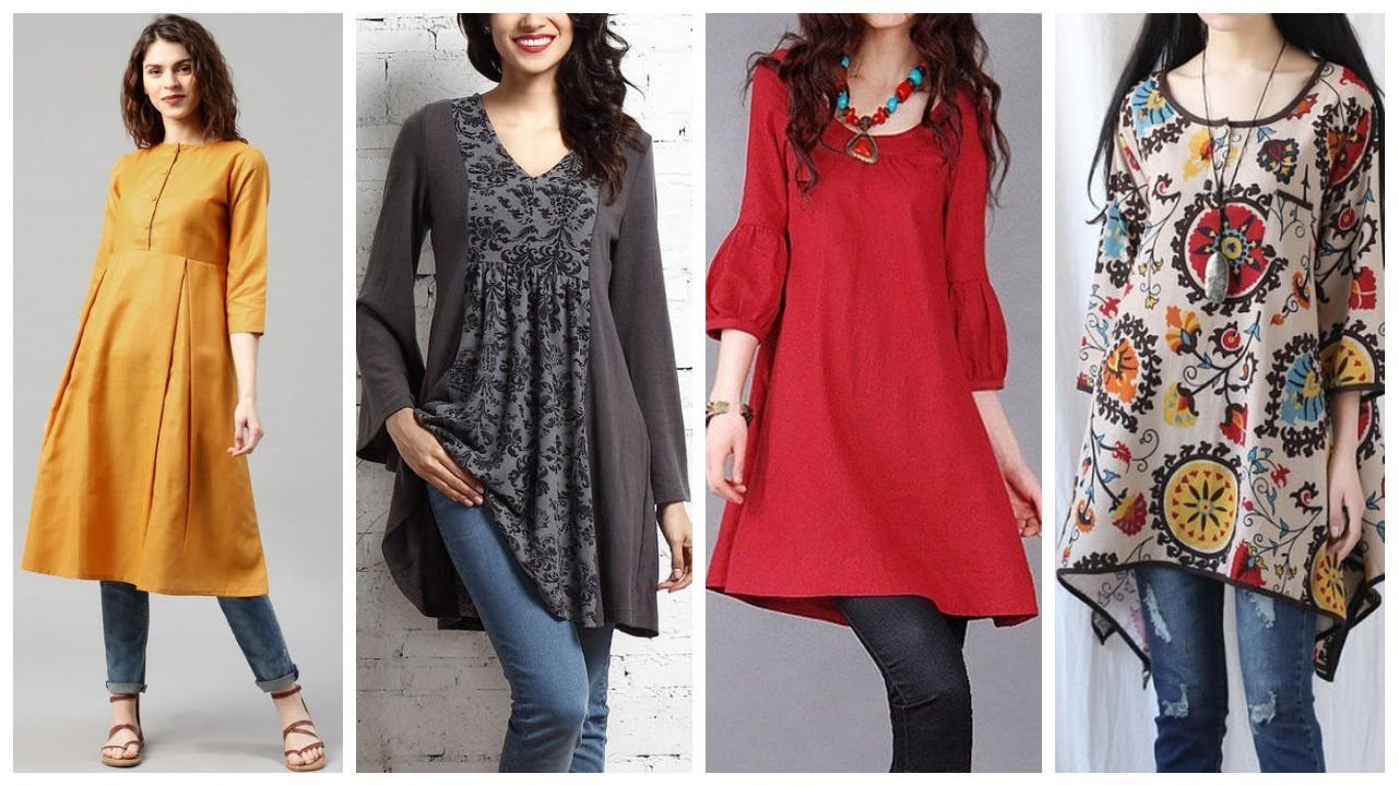 latest long shirts fashion with jeans for girls u0026 women FUGWTNV