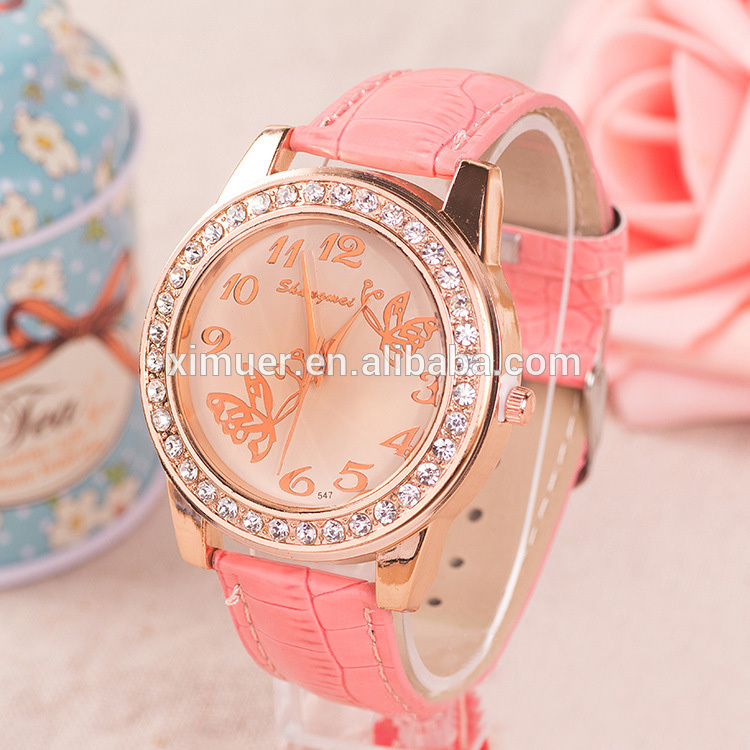 latest vogue cute crystal butterfly girls watches ABOSRPK