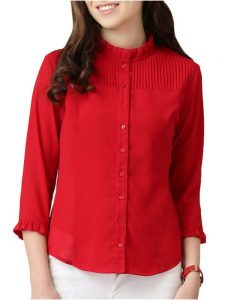 lavennder plain crepe red top -lw5484 ACVGZOW