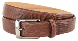 leather belt ... the british belt company burley belt, lizard print formal dark tan leather PFWXDAT