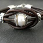 leather bracelets pearl bracelet artisan sterling silver leather bracelet love NCCTRYY