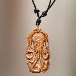 leather jewelry bone pendant necklace, u0027bali octopusu0027 - octopus pendant necklace hand  carved GXDTFUZ