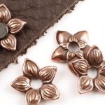 leather jewelry tierracast star jasmine rivetable - antique copper flower bead to rivet for DXNDVBZ