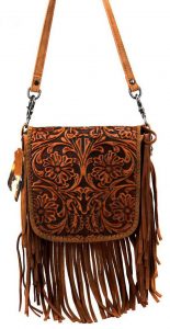 leather purse floral tooled leather cross body purse/bag WRRGLLK