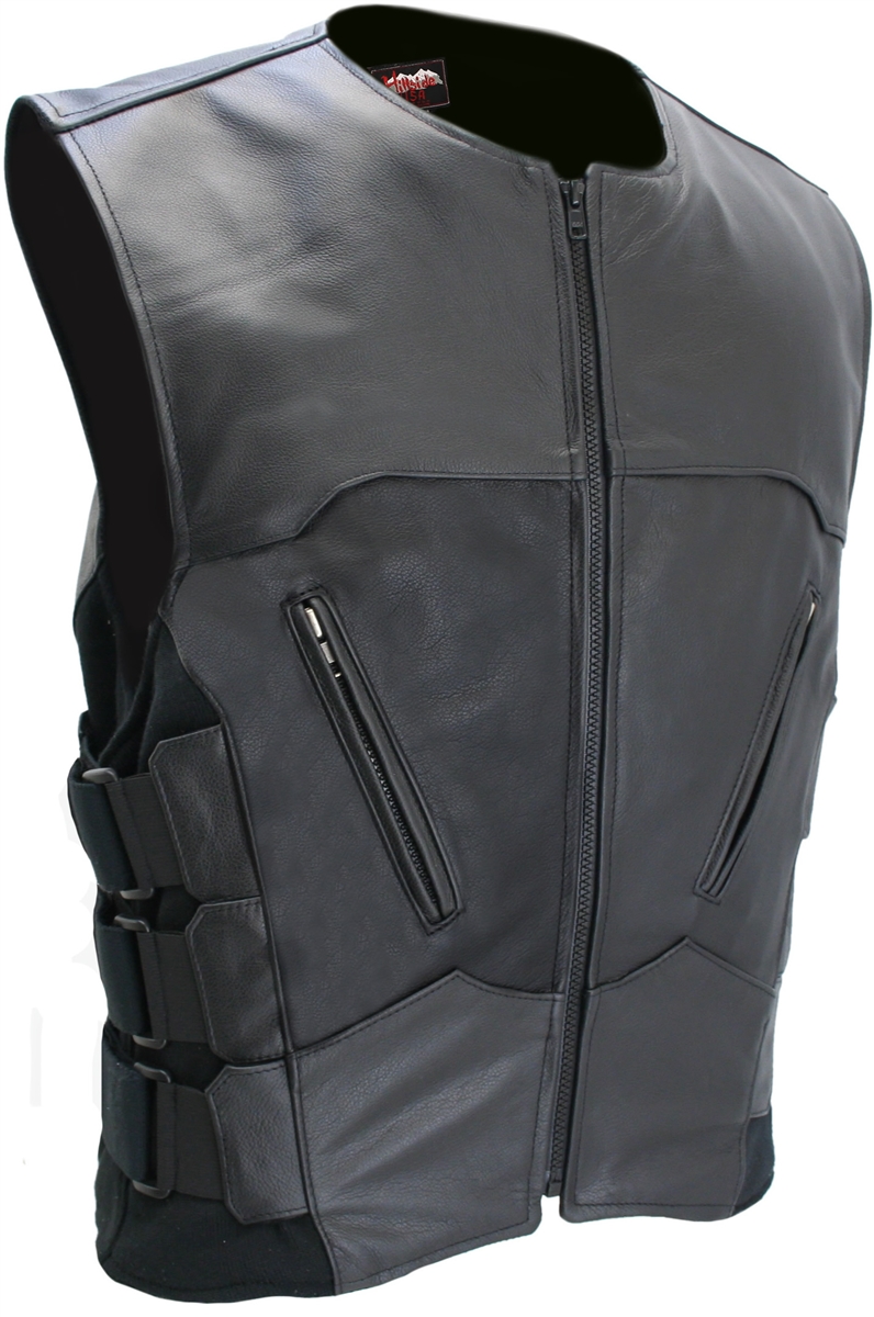 leather vests black interceptor leather vest UVWQQCG