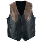 leather vests black pebble grain leather western style vest brown faux snakeskin  southwestern UFSWHVB