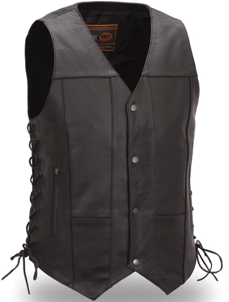 leather vests menu0027s 10 pocket leather vest HUSSWEL