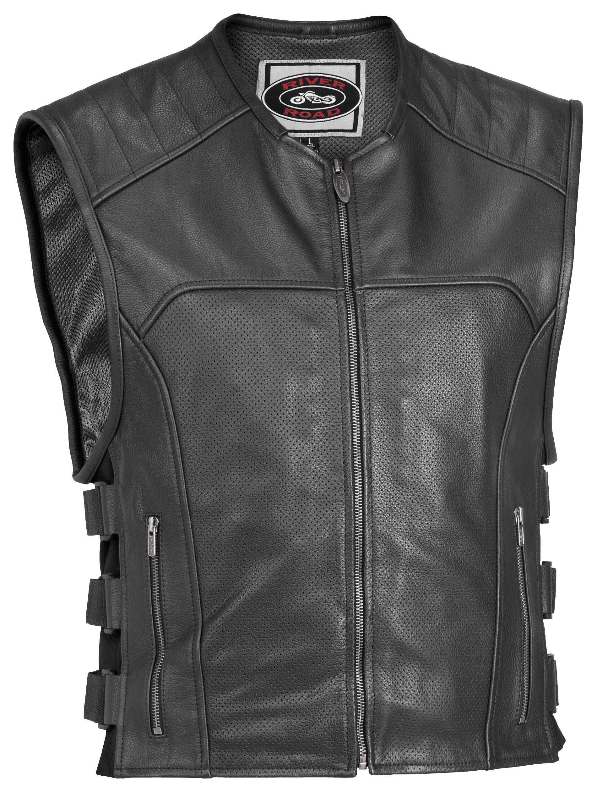 leather vests river road ruffian perforated leather vest - revzilla CBRNKER