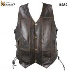 leather vests xelement b282 menu0027s distressed brown retro 10 pocket buffalo leather  motorcycle vest · EHCHVNI